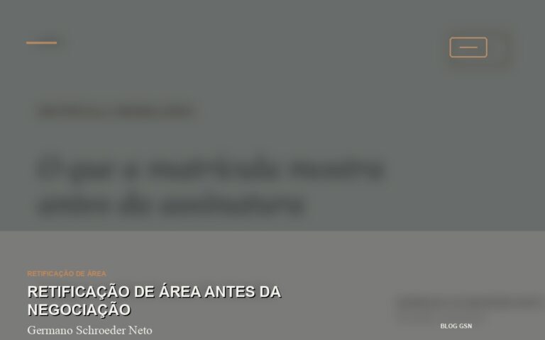 Retificação de área antes da negociação