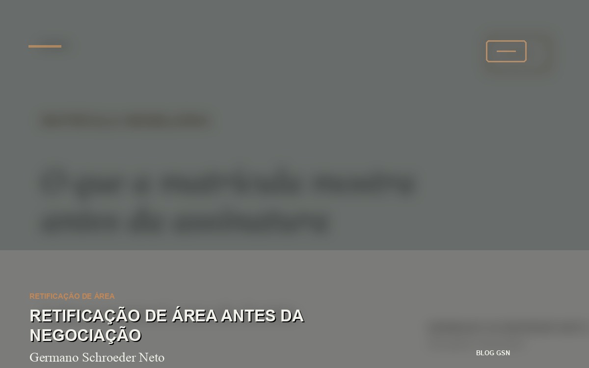 Retificação de área antes da negociação Retificação de área antes da negociação